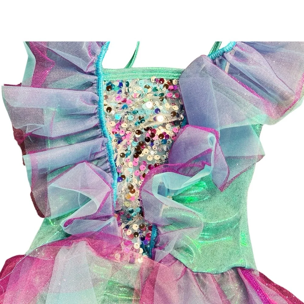 Curtain Call | Swim Little Fish Sparkling Blue Purple Dance Costume, CXS